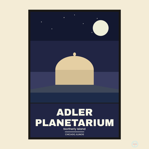 Adler Planetarium Travel Poster