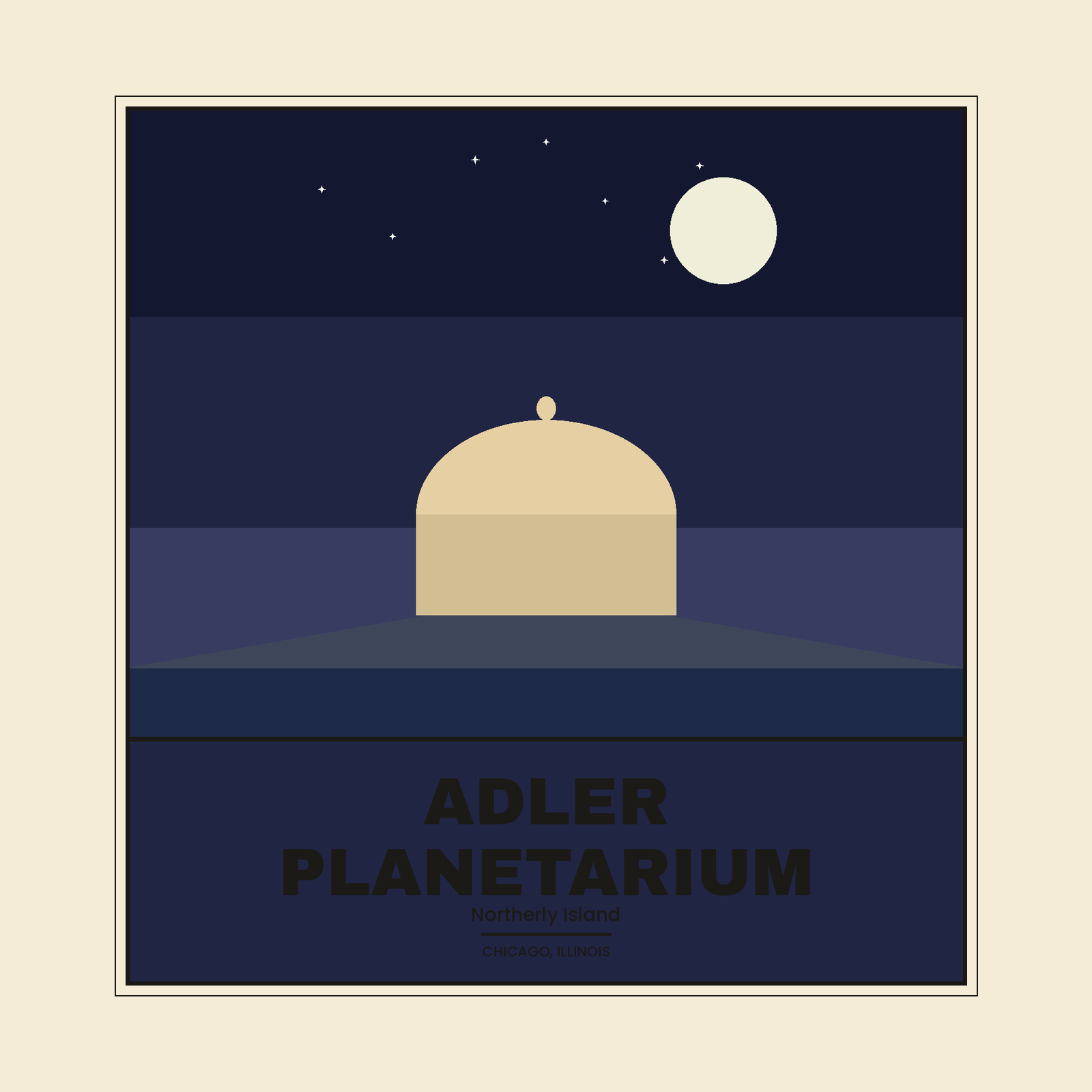 Adler Planetarium Travel Poster