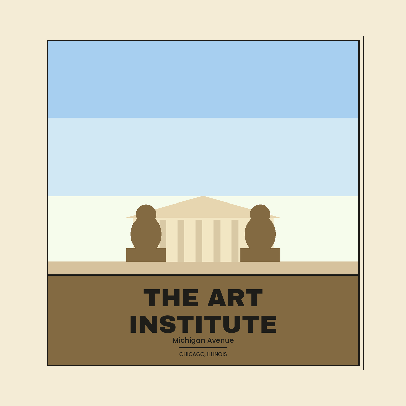 Art Institute Lions Travel Poster