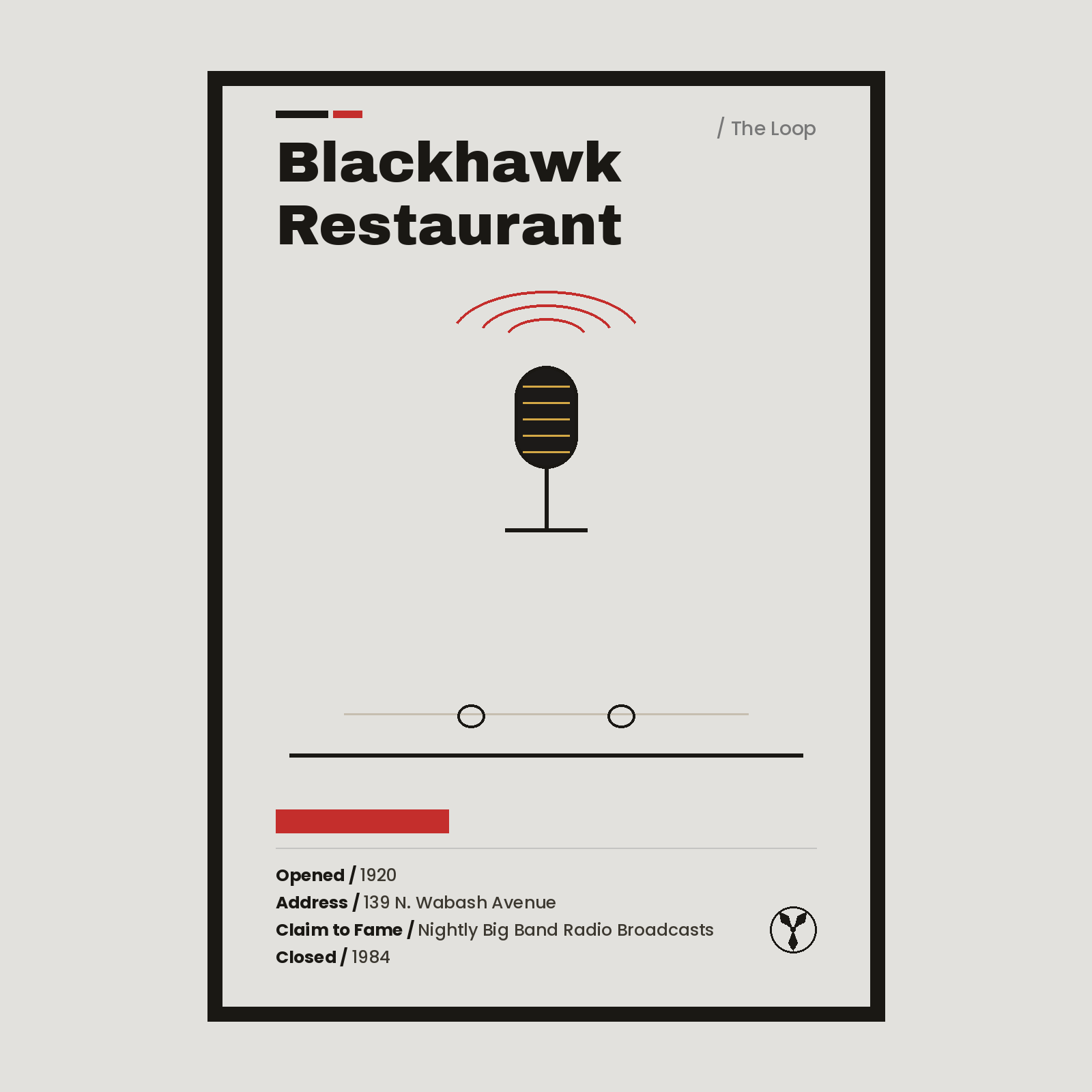 Blackhawk Restaurant vintage Chicago history print