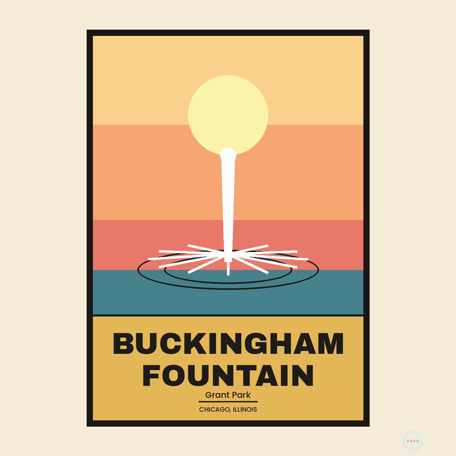 Buckingham Fountain Travel Poster