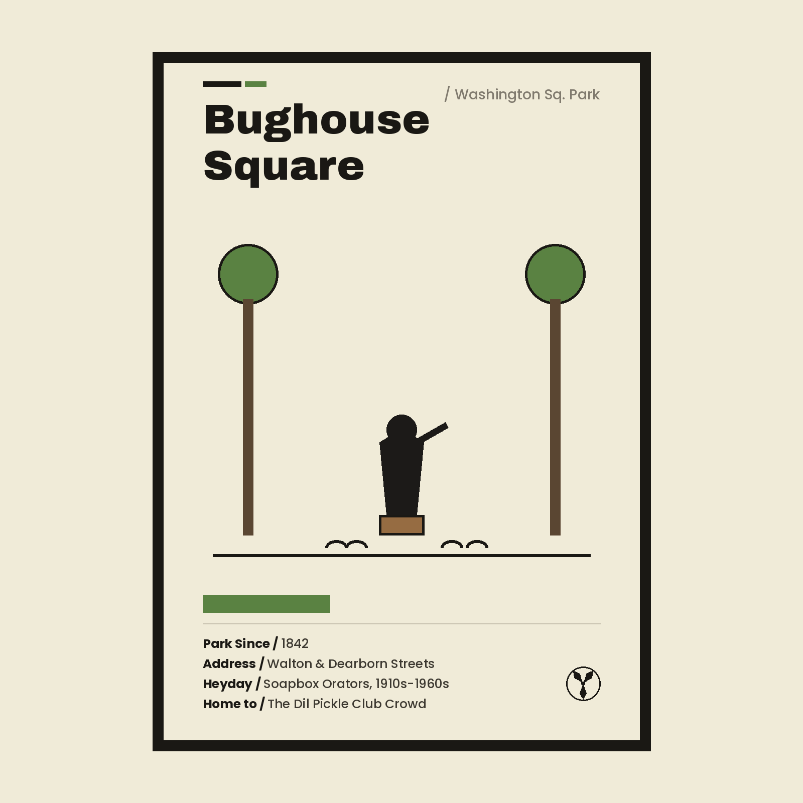 Bughouse Square Chicago history art print