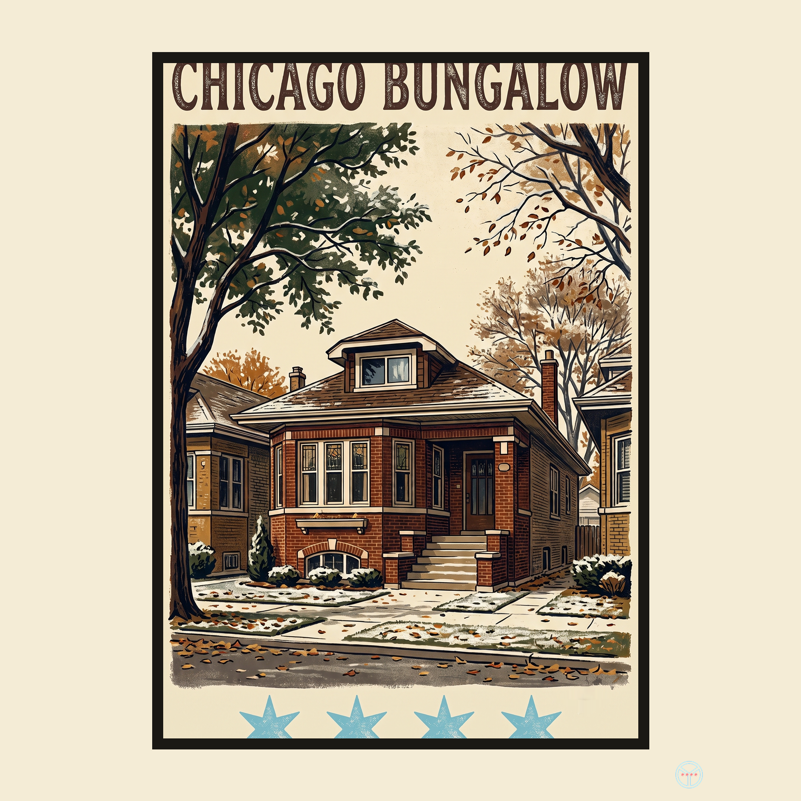 Chicago Bungalow Travel Poster