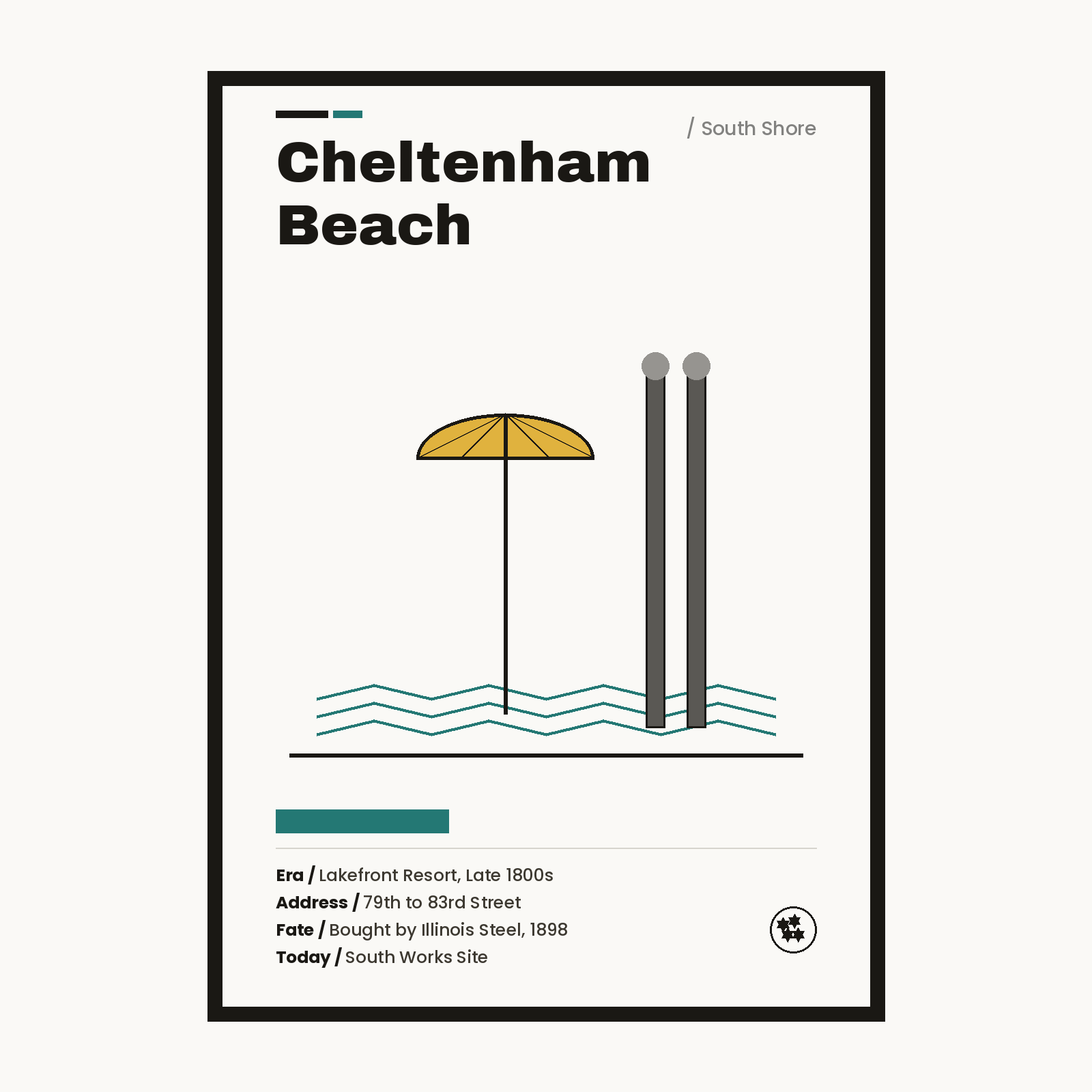 Cheltenham Beach vintage Chicago history print