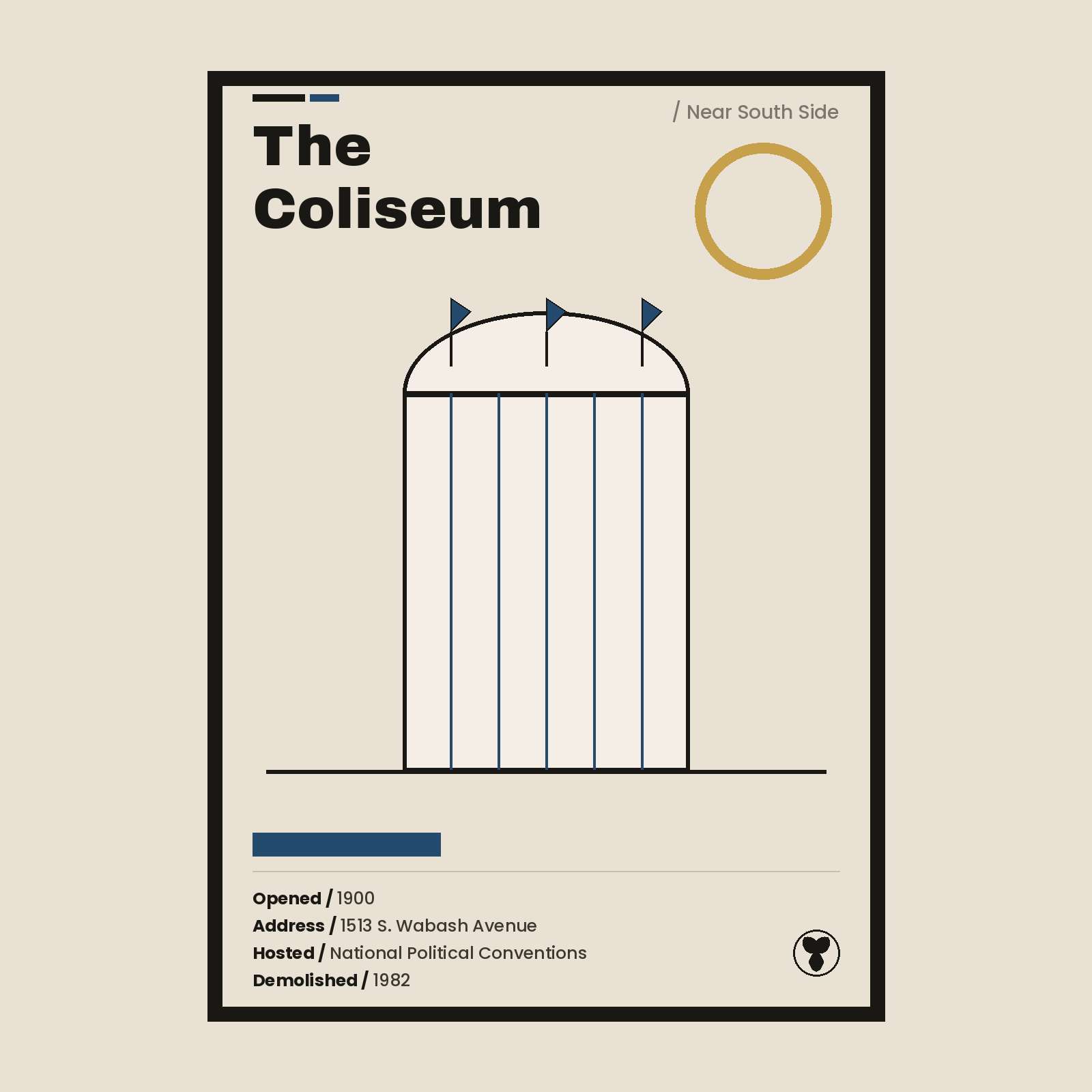 Chicago Coliseum Chicago history art print