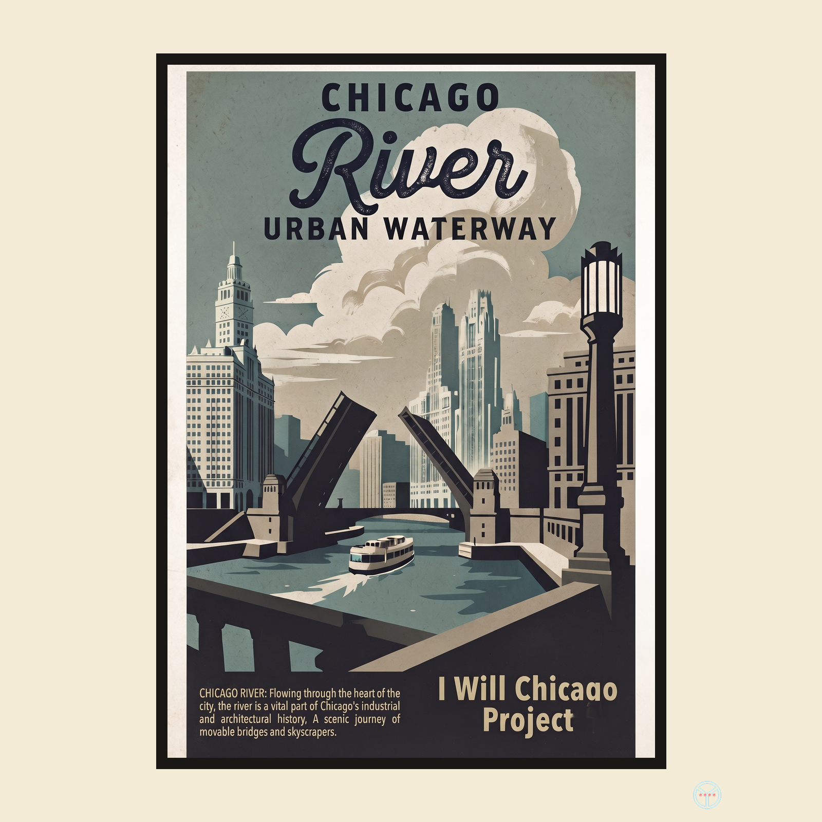 Chicago River Travel Poster