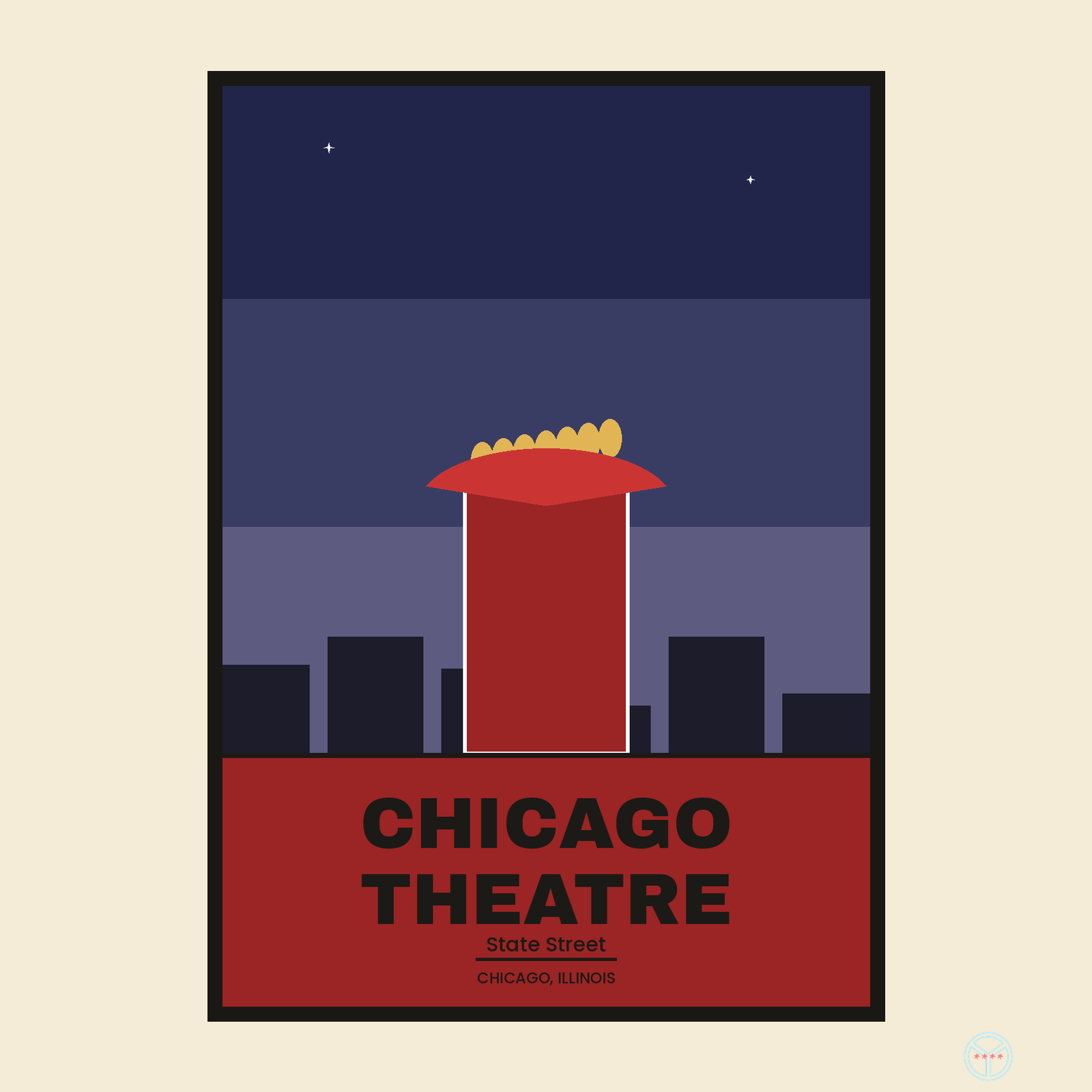 Chicago Theatre Travel Poster