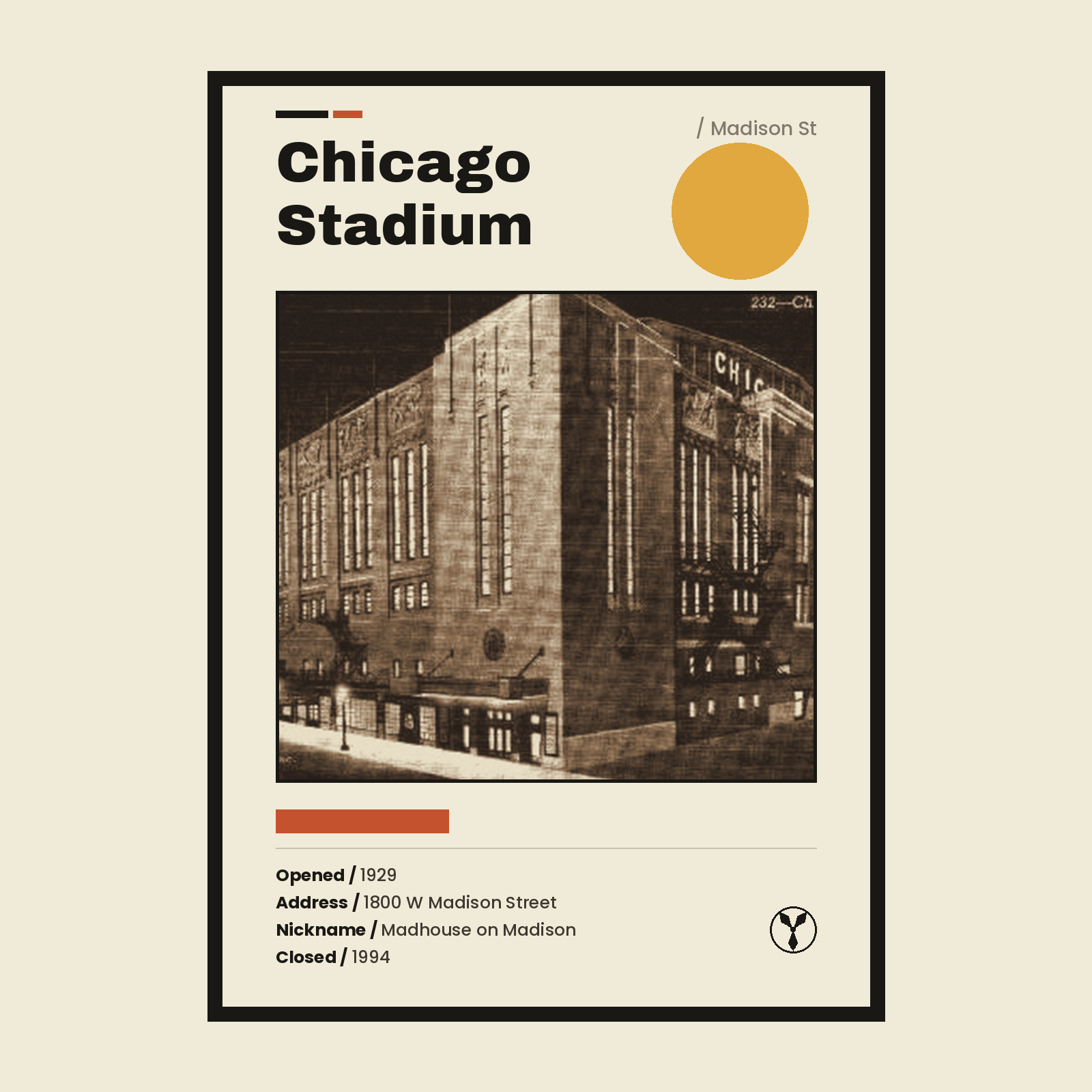 Chicago Stadium vintage photo art print