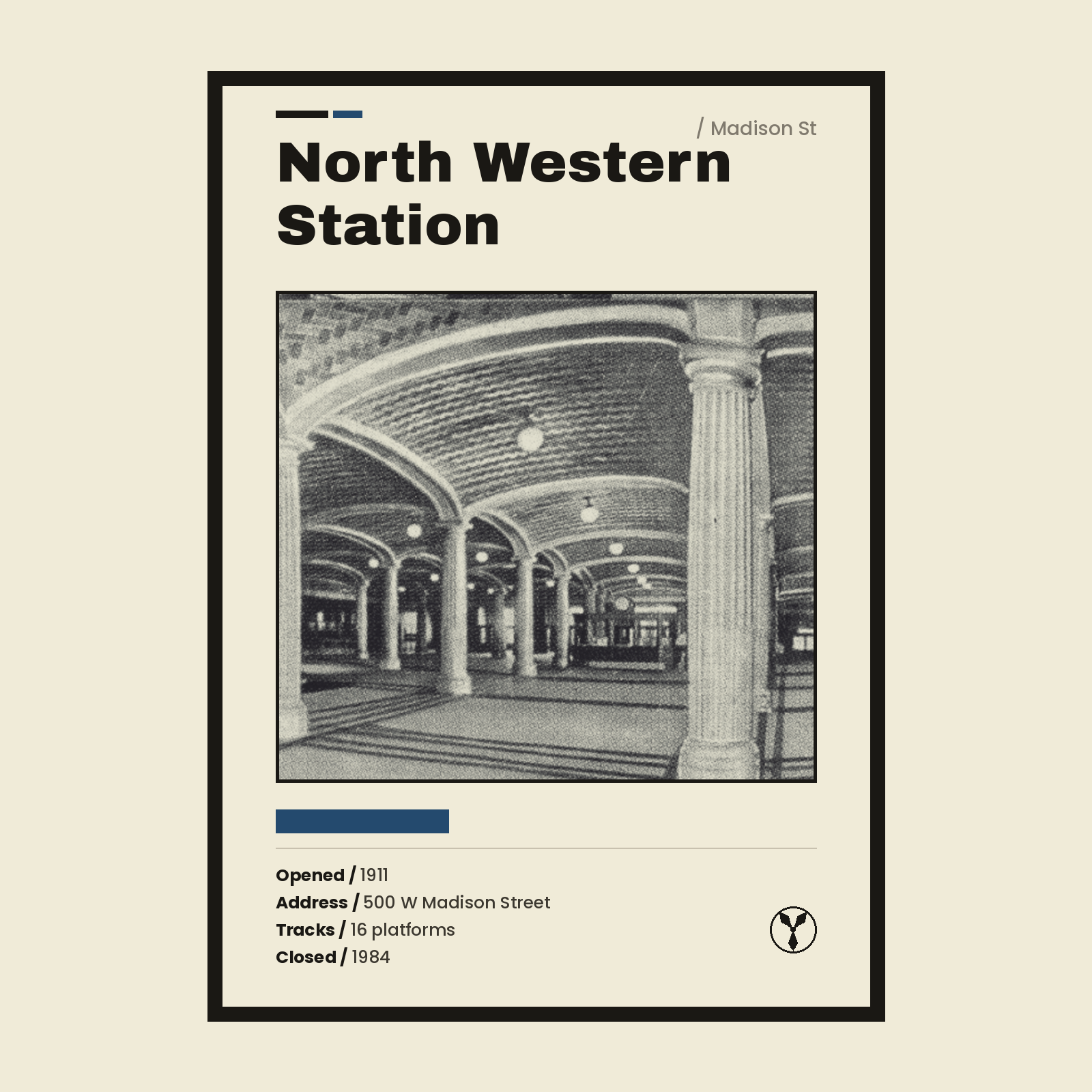 North Western Station vintage photo art print