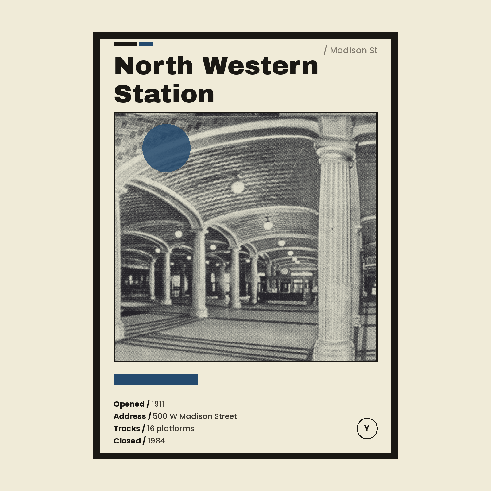 North Western Station print - vintage concourse photo