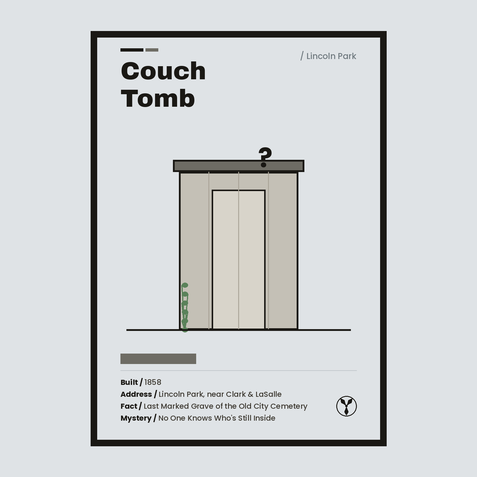 Couch Tomb vintage Chicago history print