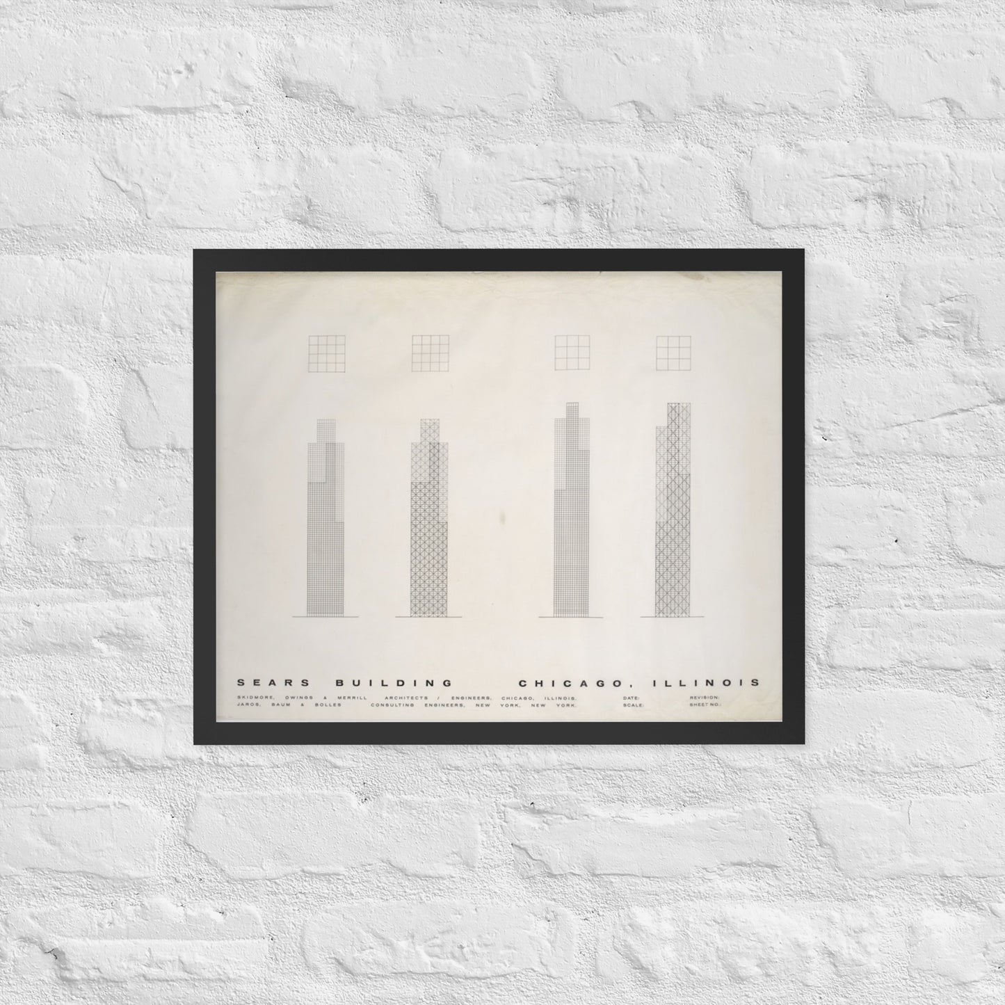 Sears Building Skidmore, Owings & Merrill (Architect) Drawing - Framed poster