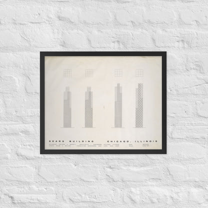 Sears Building Skidmore, Owings & Merrill (Architect) Drawing - Framed poster