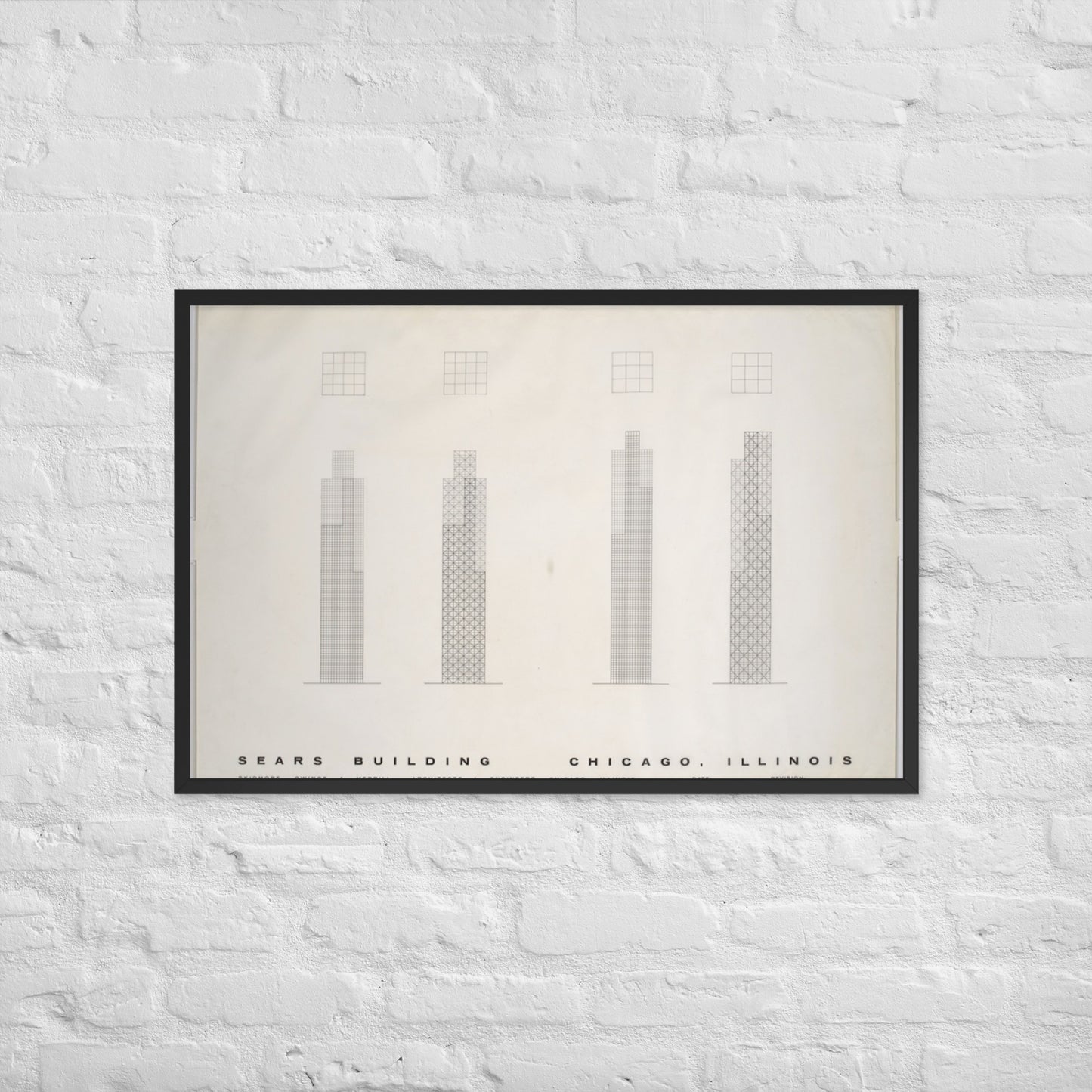 Sears Building Skidmore, Owings & Merrill (Architect) Drawing - Framed poster
