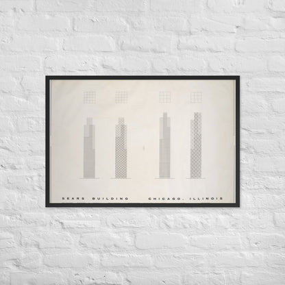 Sears Building Skidmore, Owings & Merrill (Architect) Drawing - Framed poster