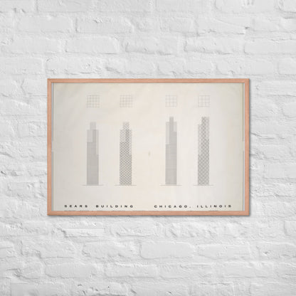 Sears Building Skidmore, Owings & Merrill (Architect) Drawing - Framed poster