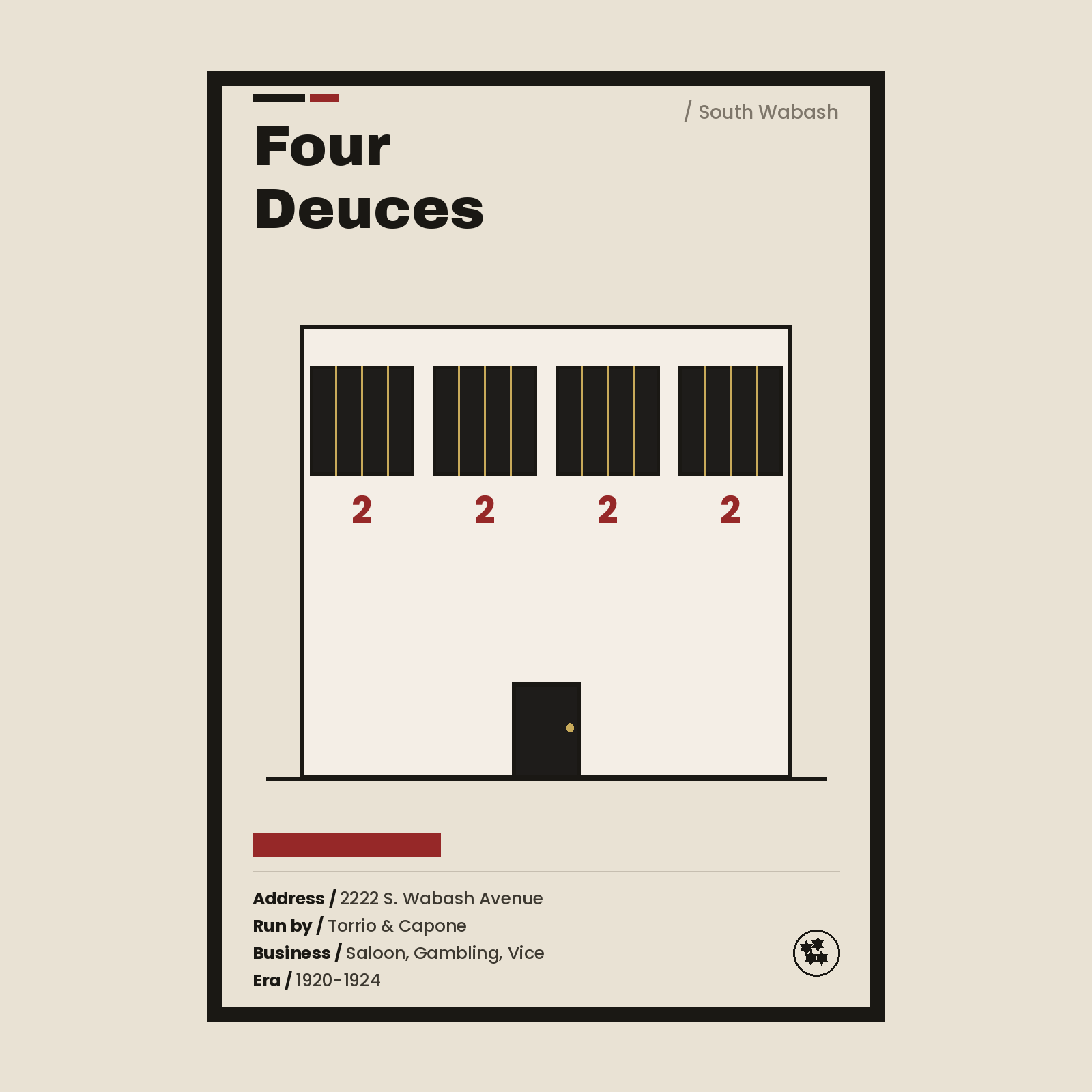 Four Deuces Chicago history art print