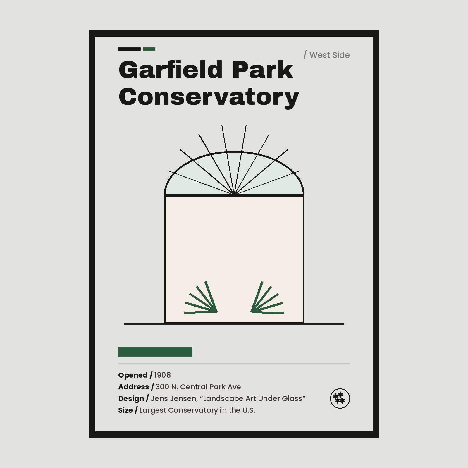 Garfield Park Conservatory Chicago history art print