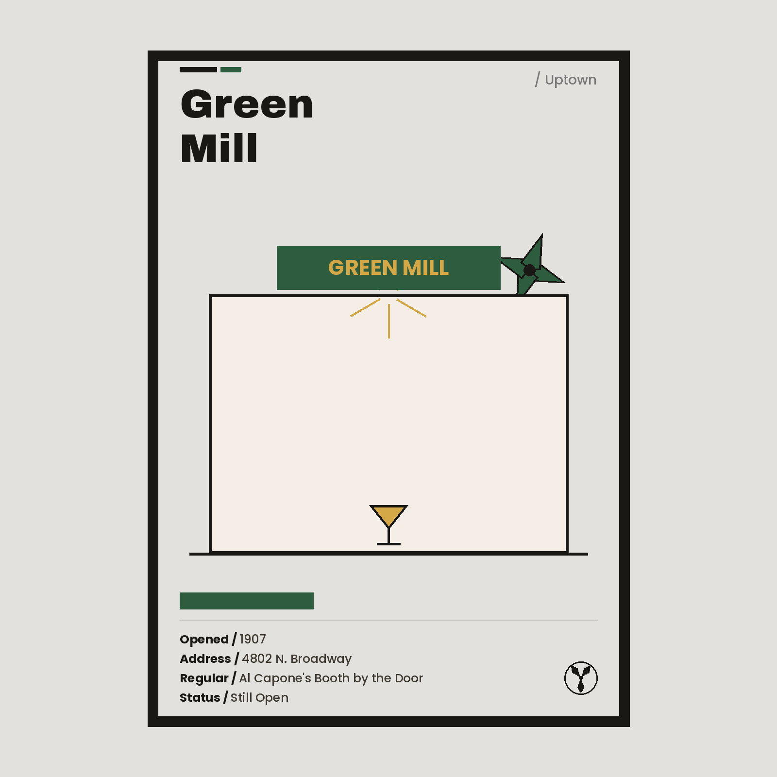 Green Mill Cocktail Lounge Chicago history art print