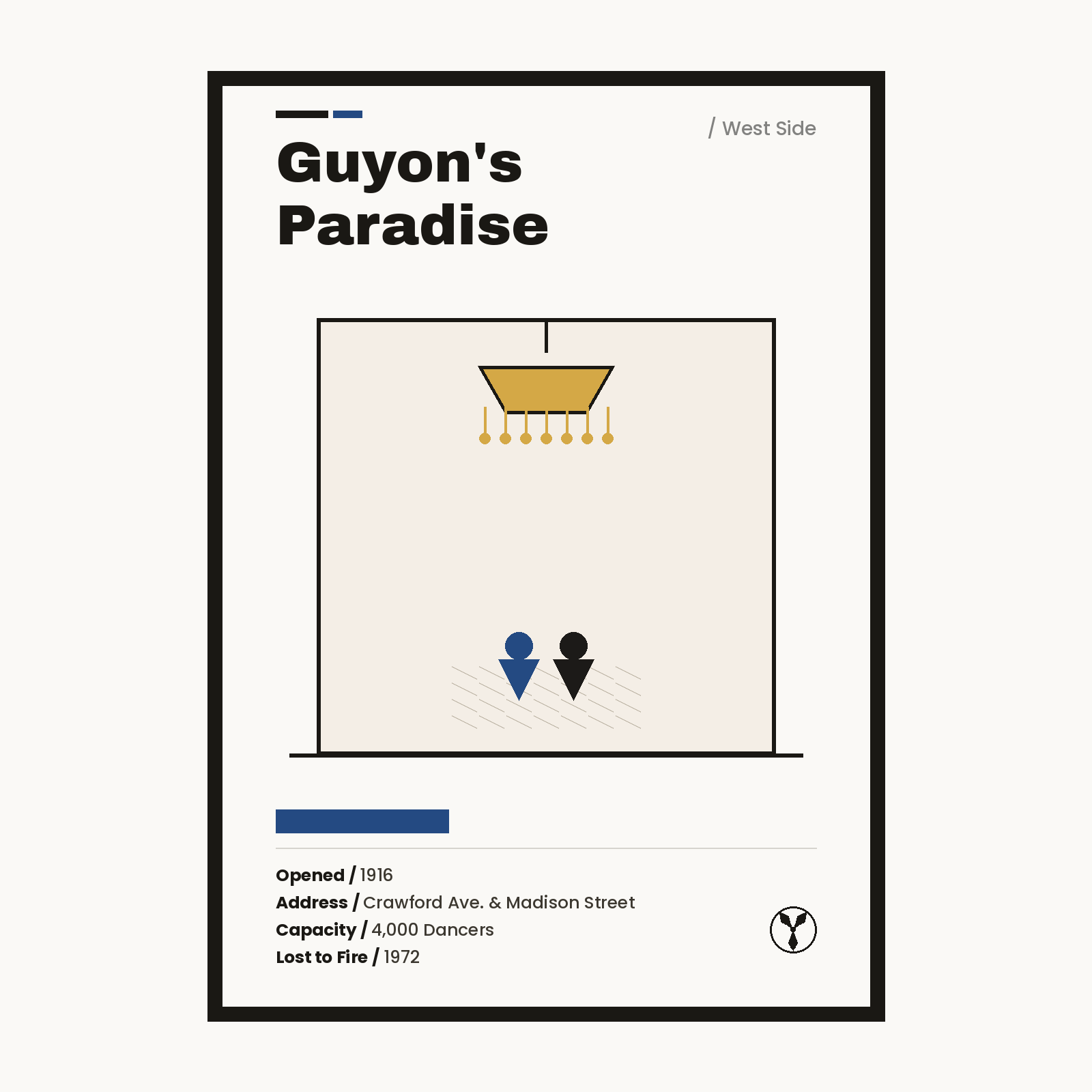 Guyon's Paradise Ballroom vintage Chicago history print