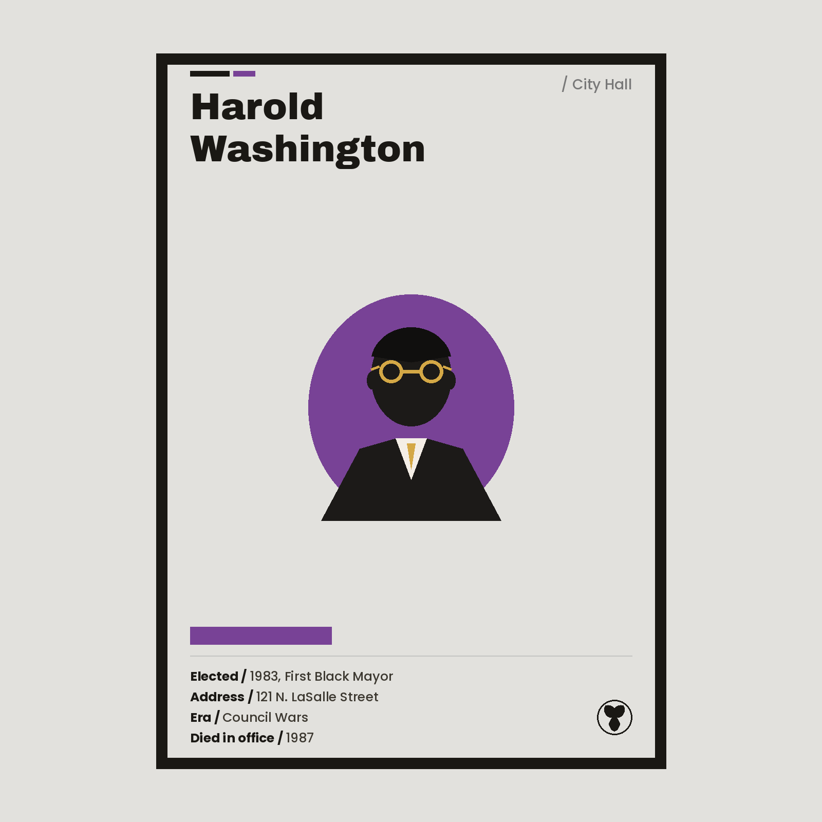 Harold Washington Chicago history art print