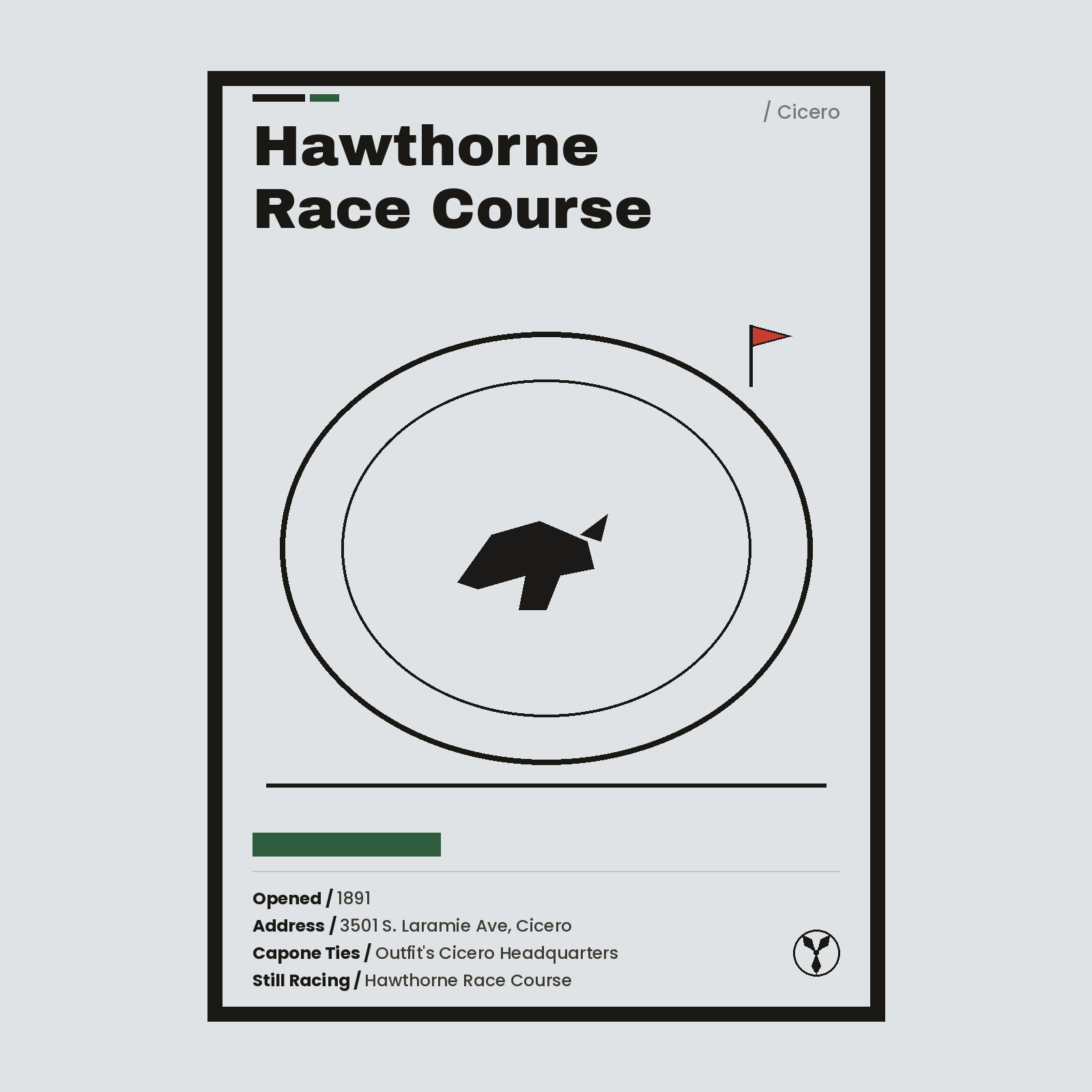 Hawthorne Race Course Chicago history art print