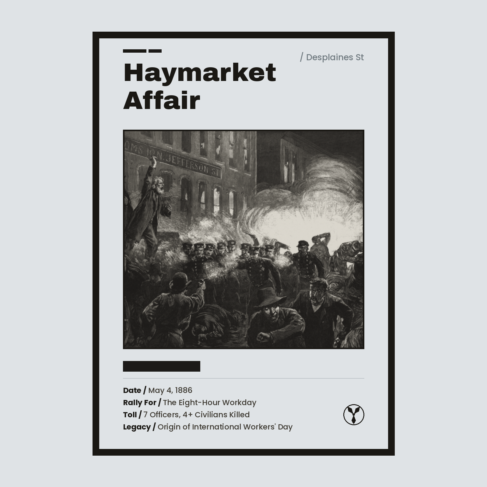 Haymarket Affair — Desplaines St print