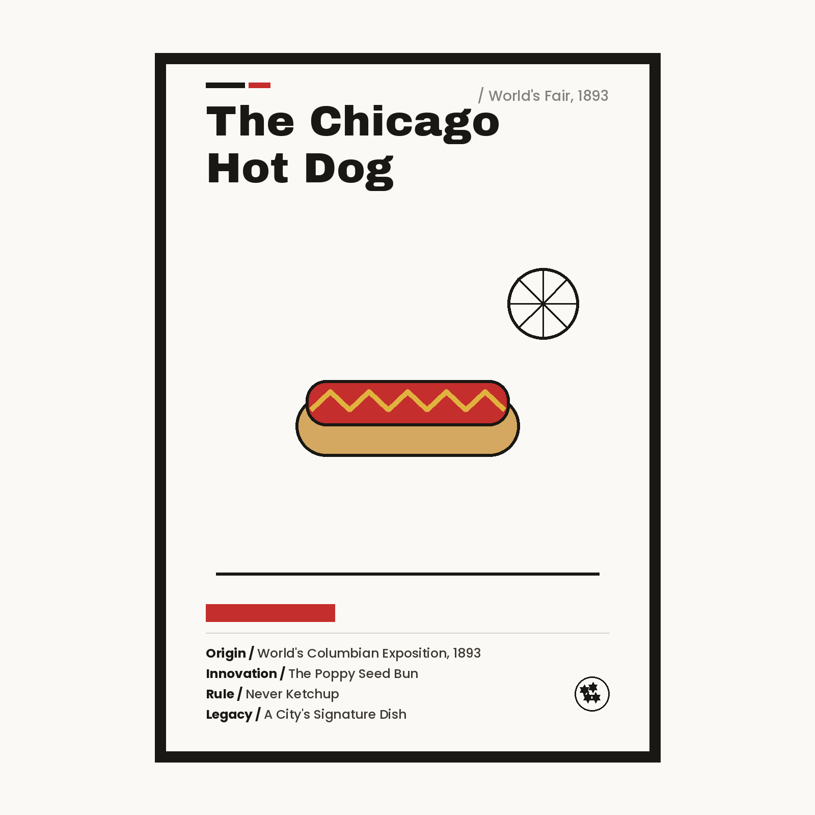 The Chicago Hot Dog history art print