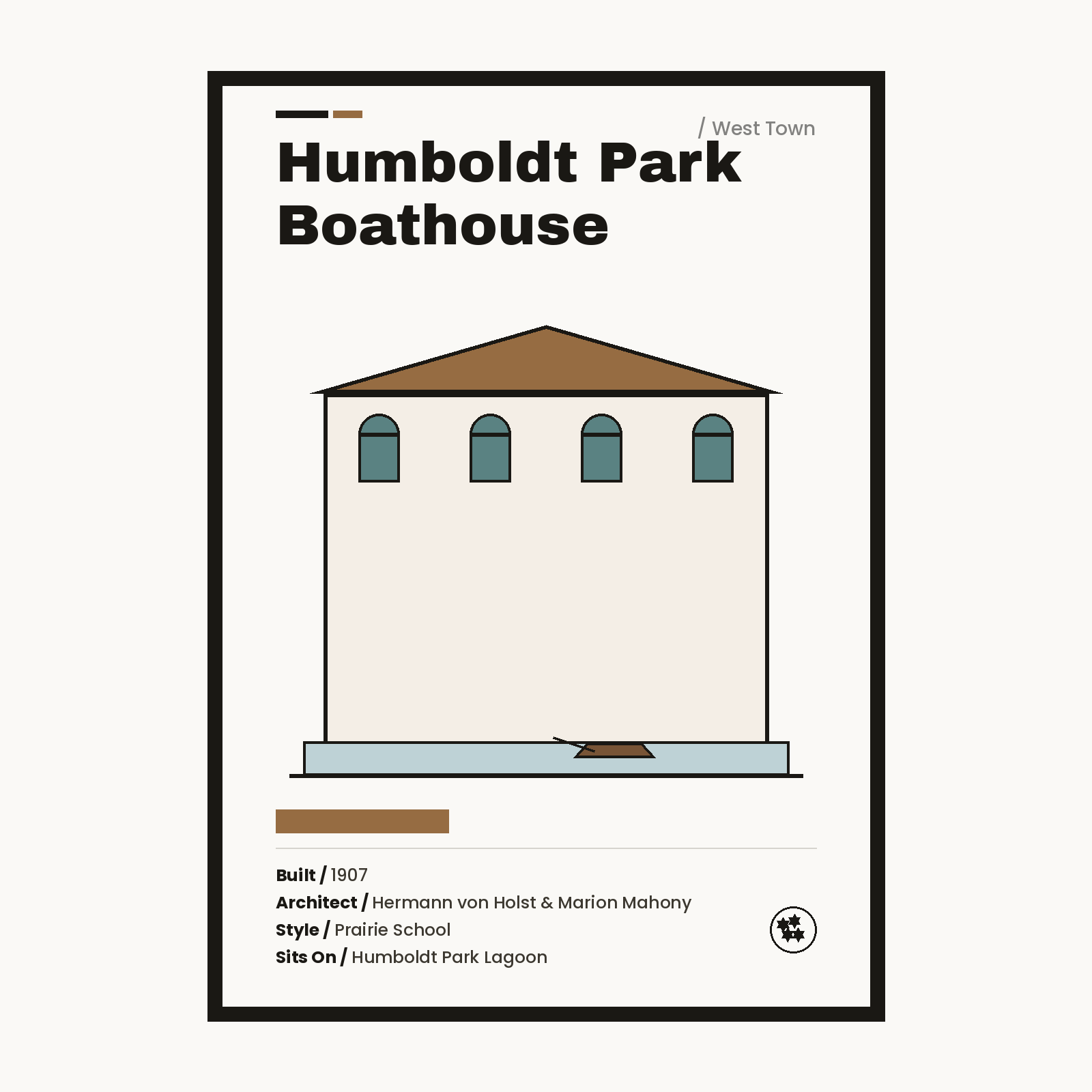Humboldt Park Boathouse Chicago history art print