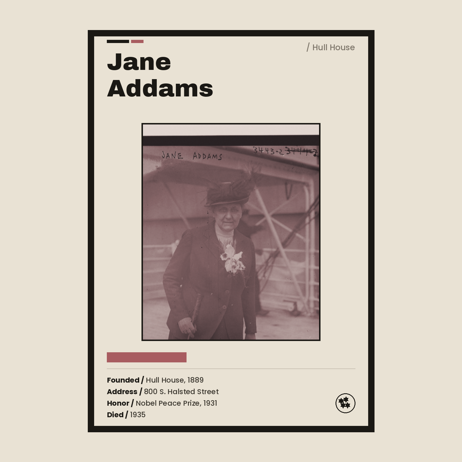 Jane Addams Chicago history art print