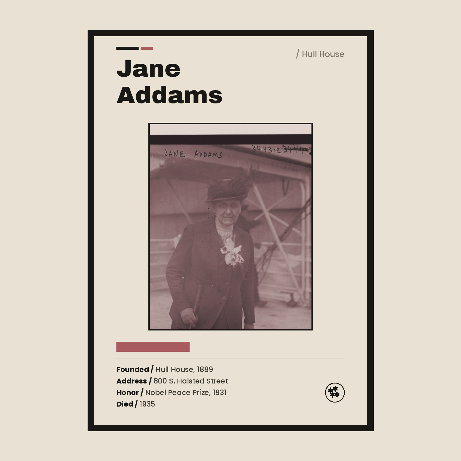 Jane Addams Chicago history art print