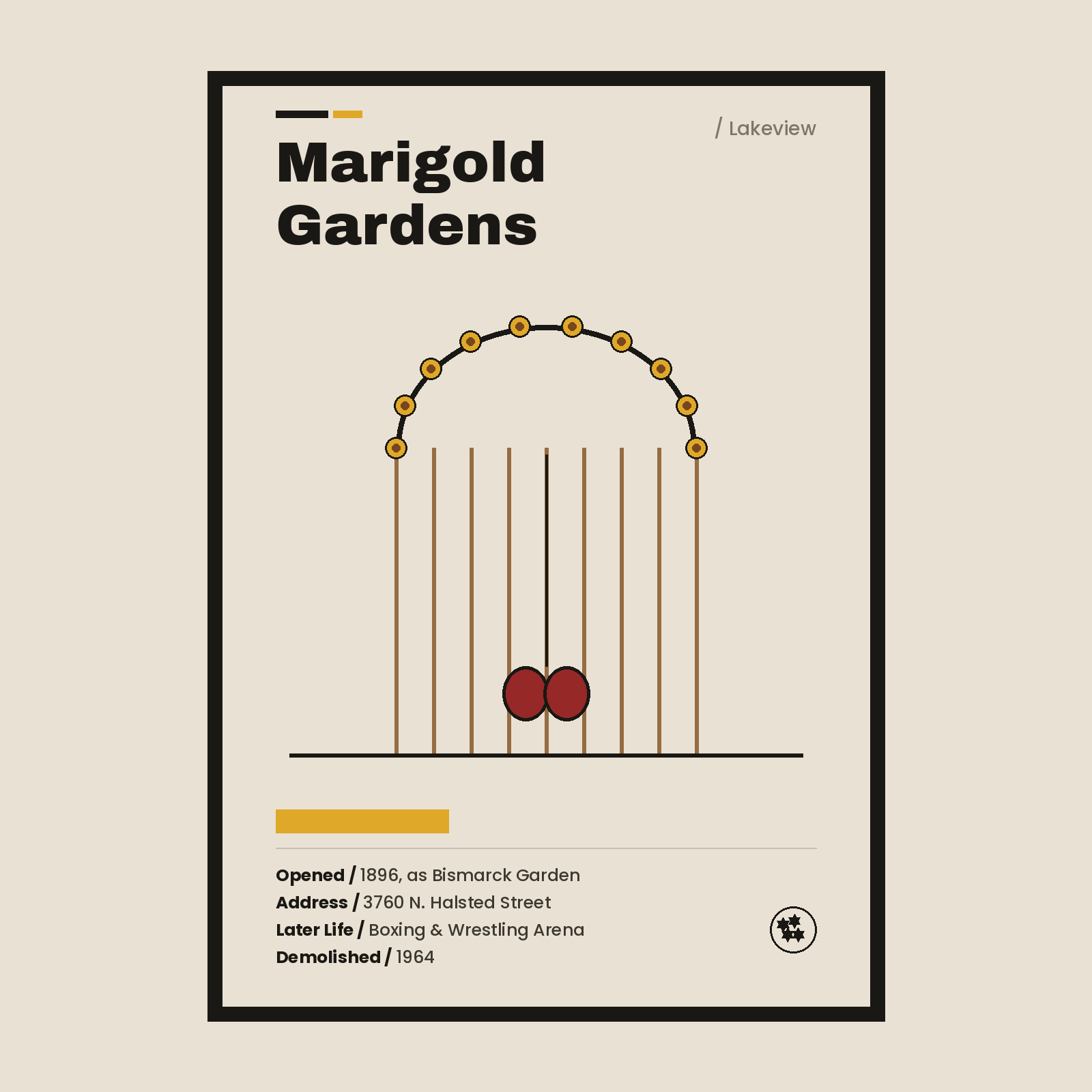 Marigold Gardens vintage Chicago history print