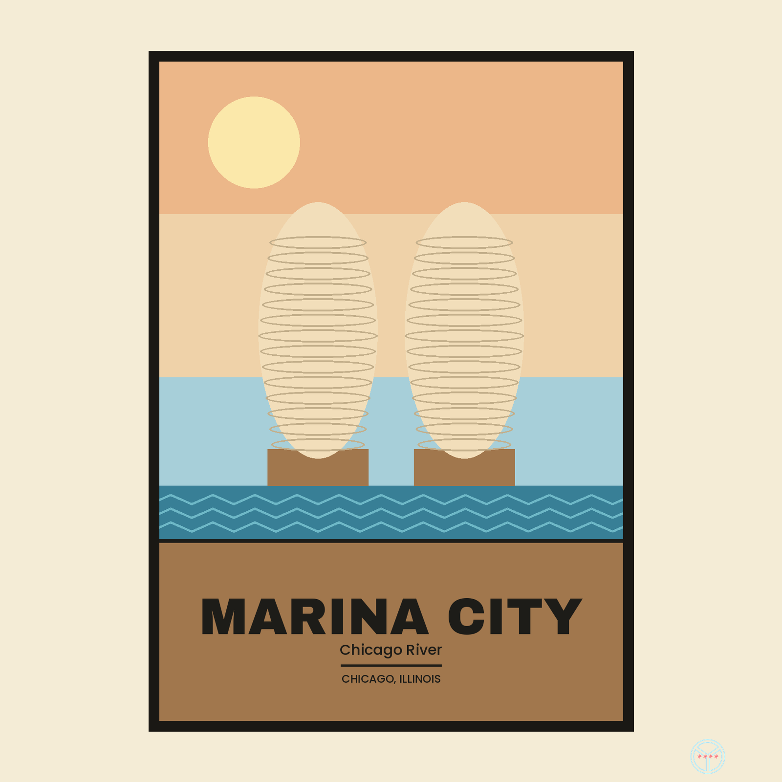 Marina City Travel Poster