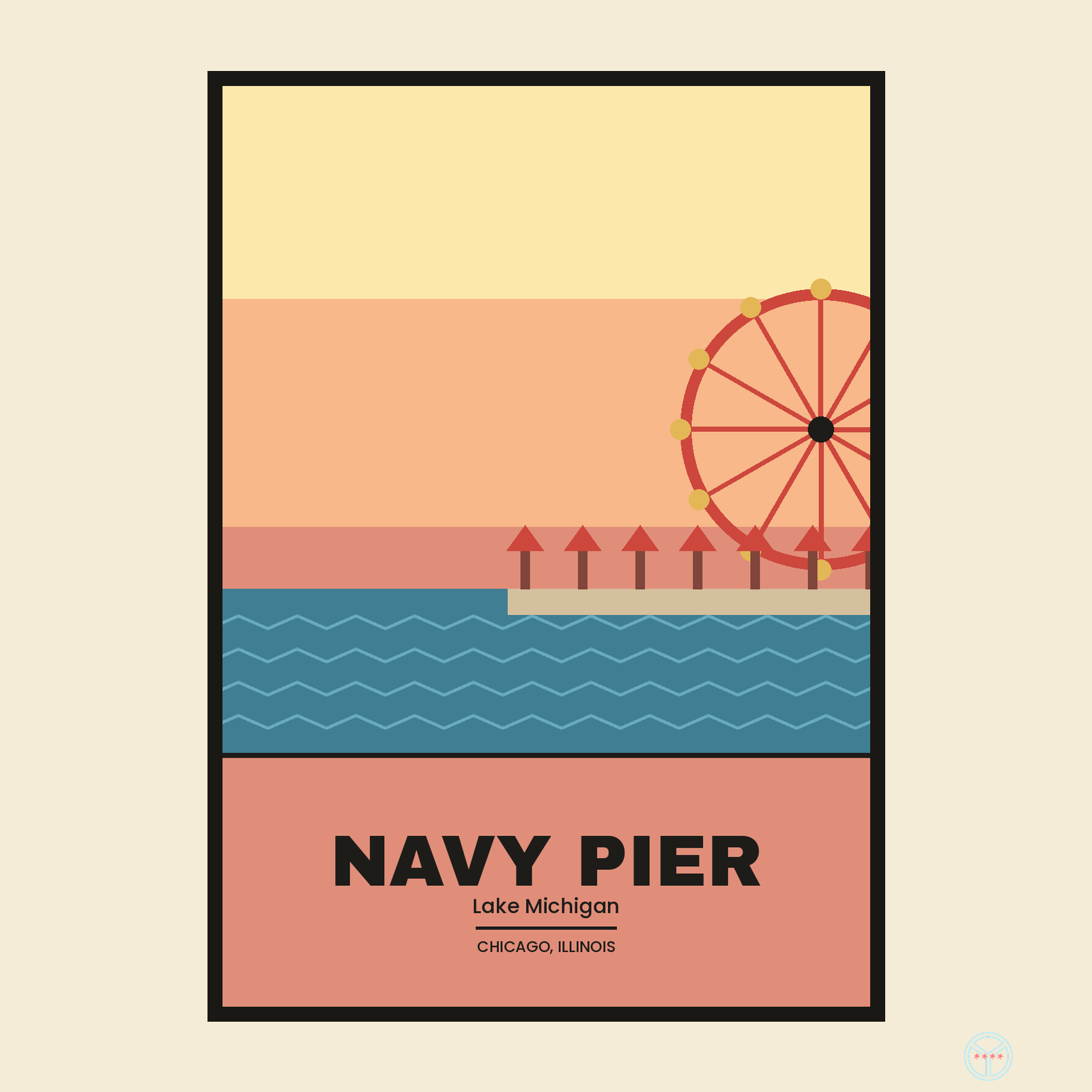 Navy Pier Travel Poster