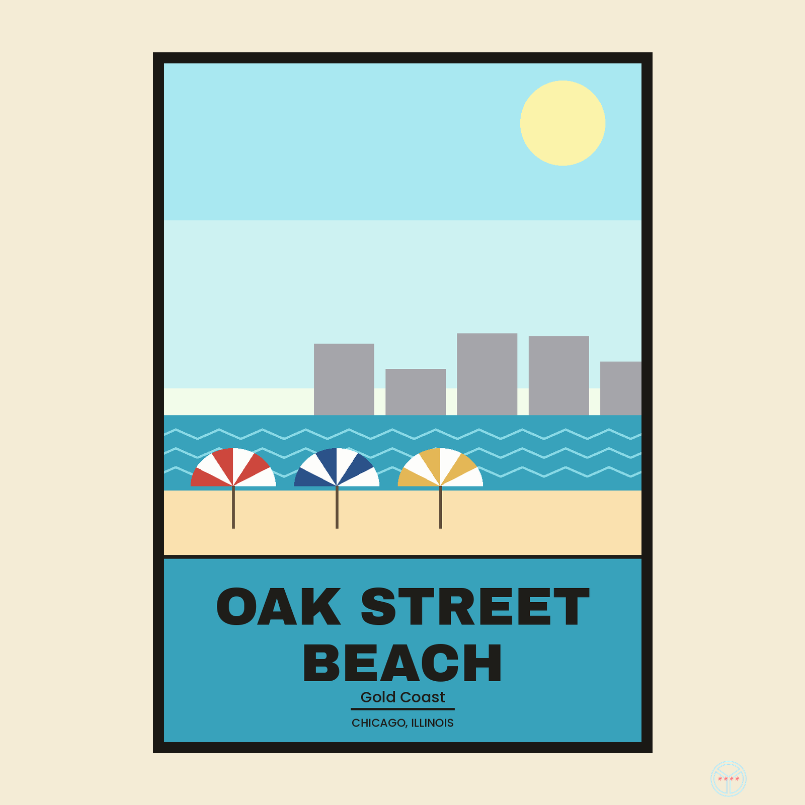 Oak Street Beach Travel Poster
