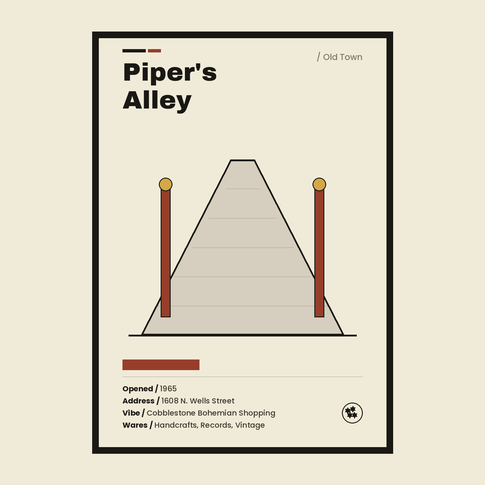 Piper's Alley Chicago history art print