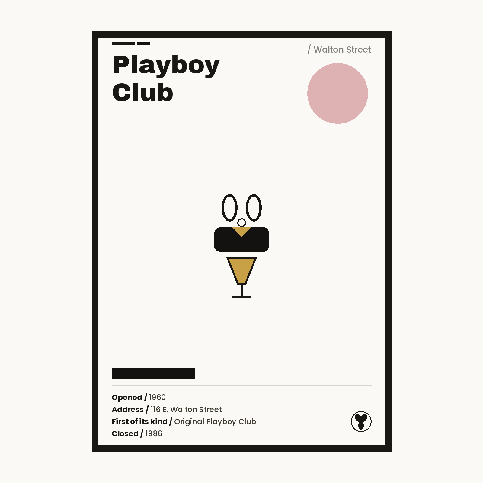 Playboy Club Chicago history art print