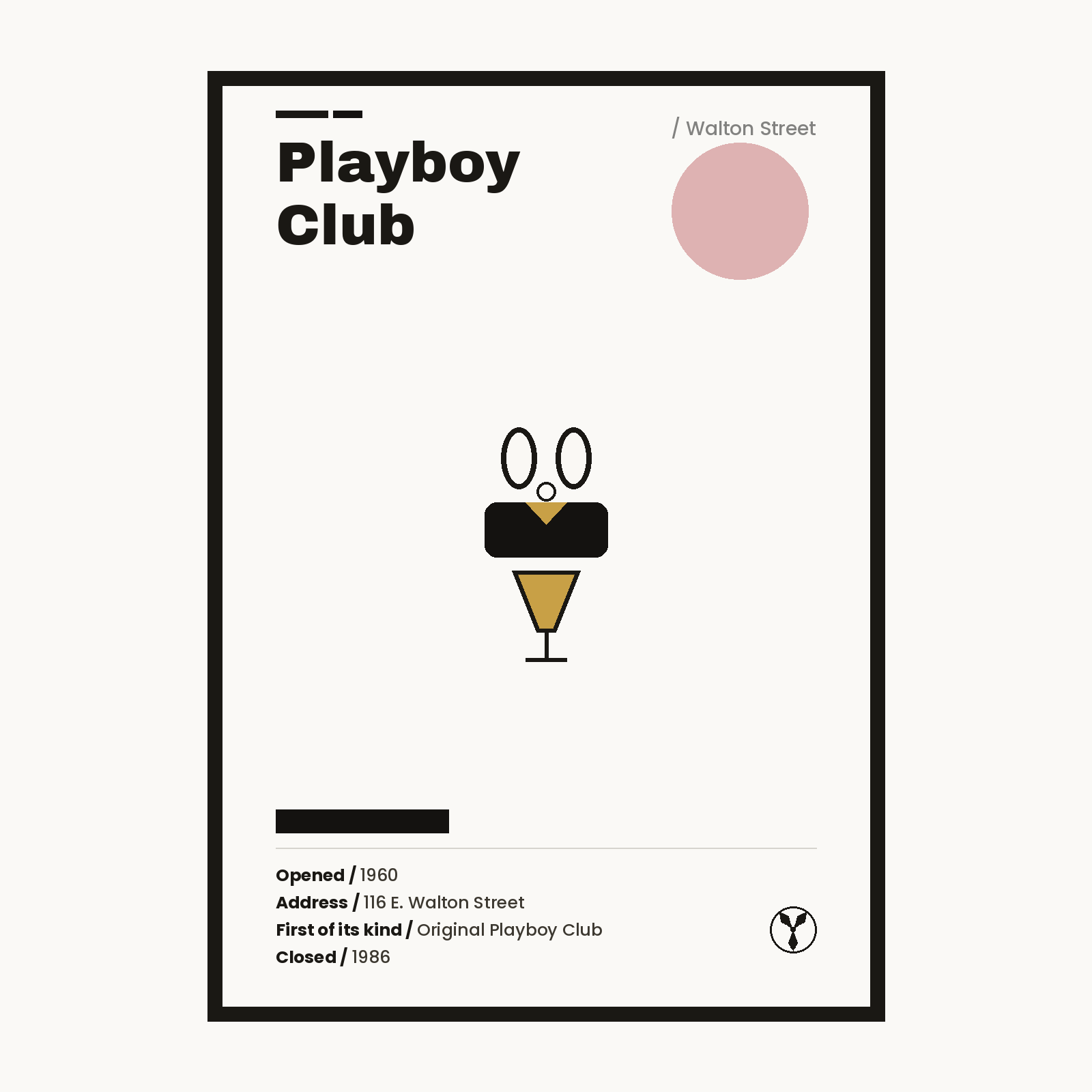 Playboy Club Chicago history art print