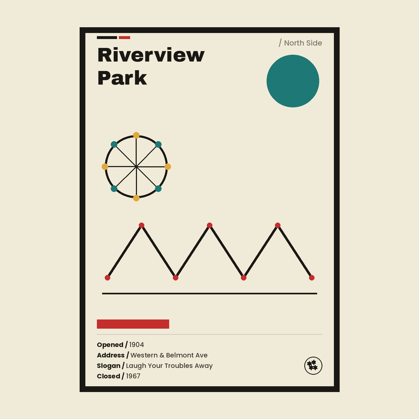 Riverview Park Chicago history art print