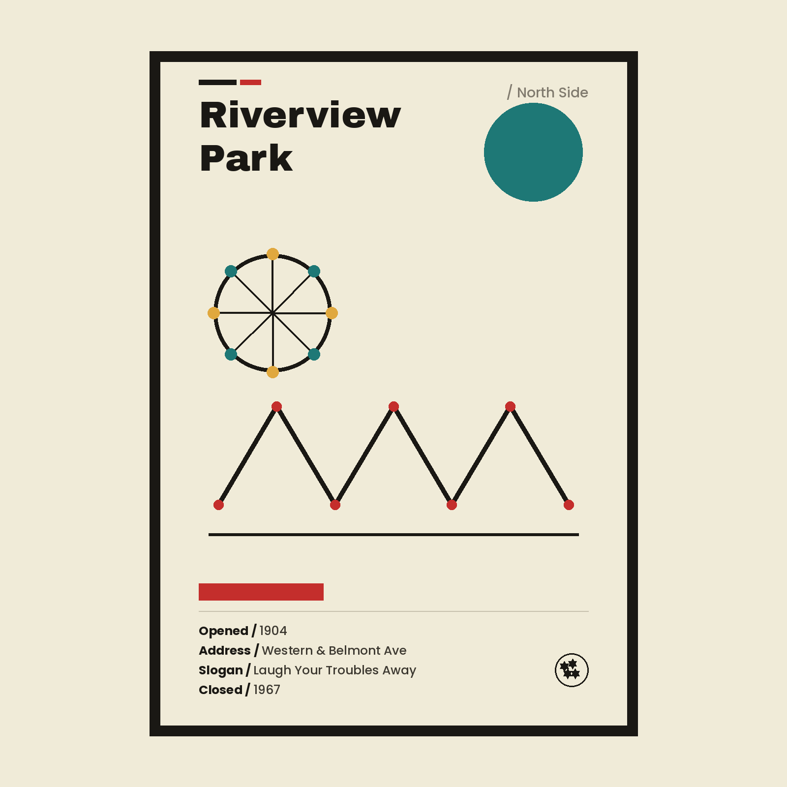 Riverview Park Chicago history art print