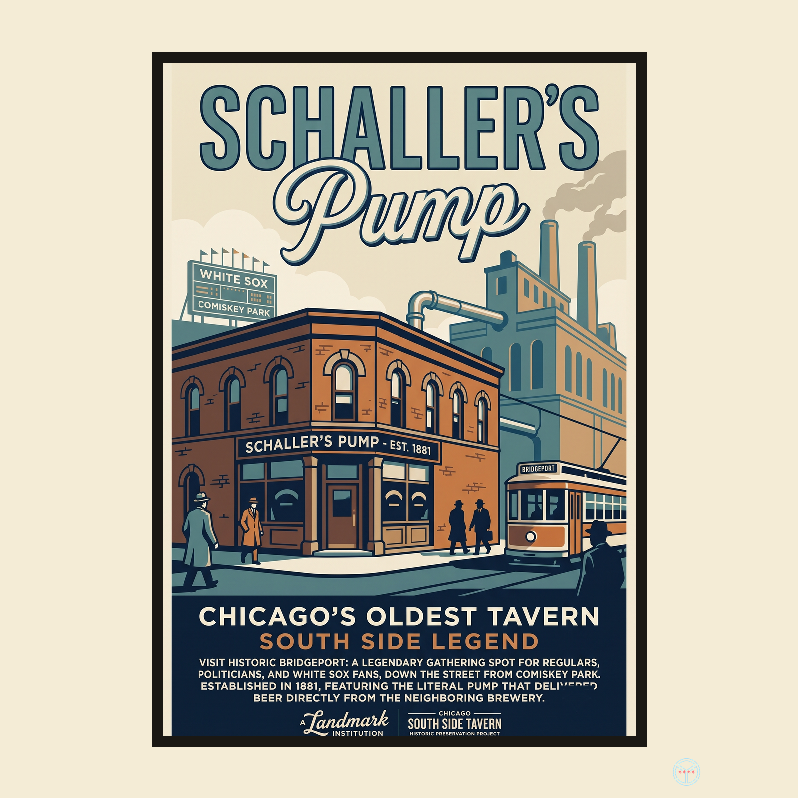 Schaller's Pump Travel Poster