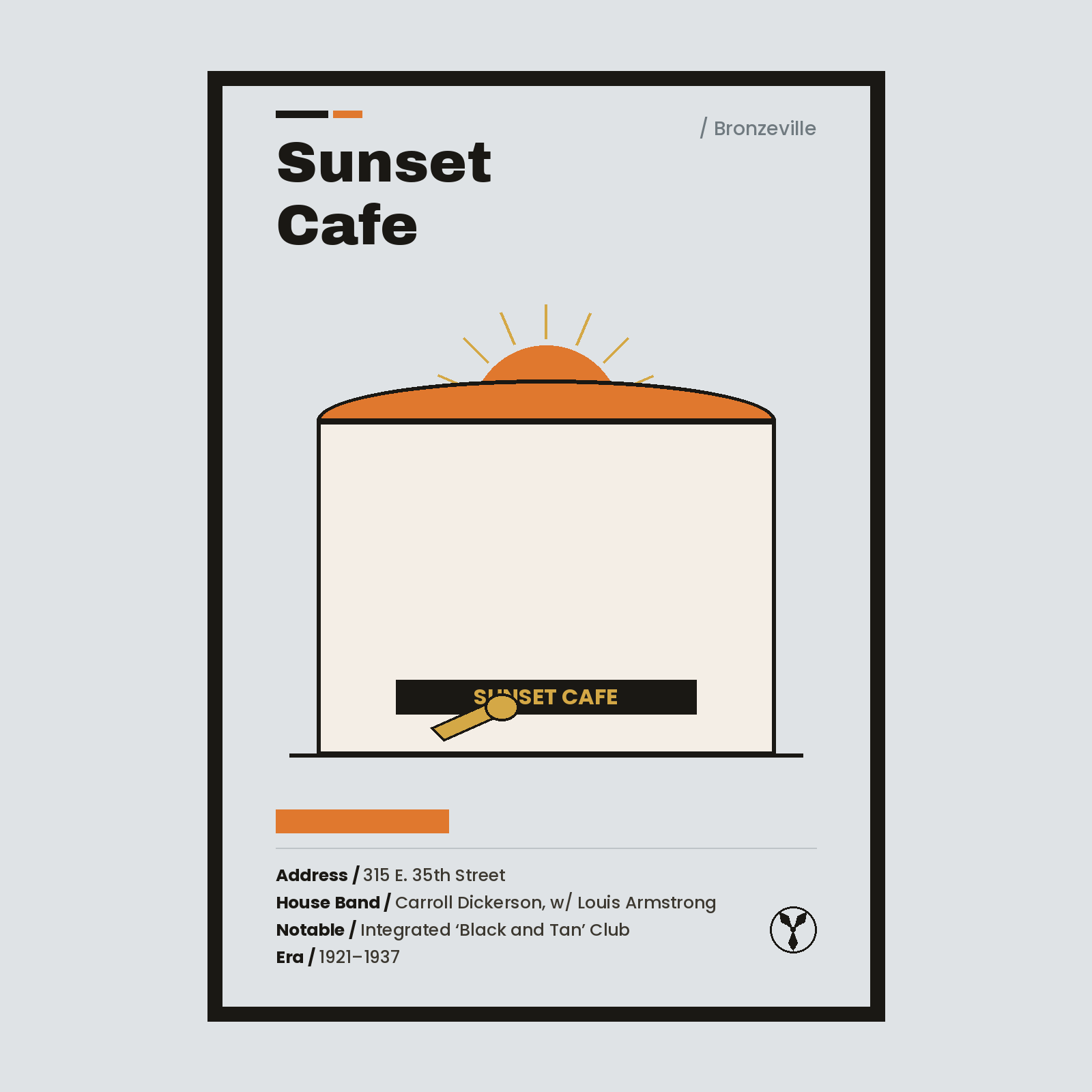 Sunset Cafe vintage Chicago history print