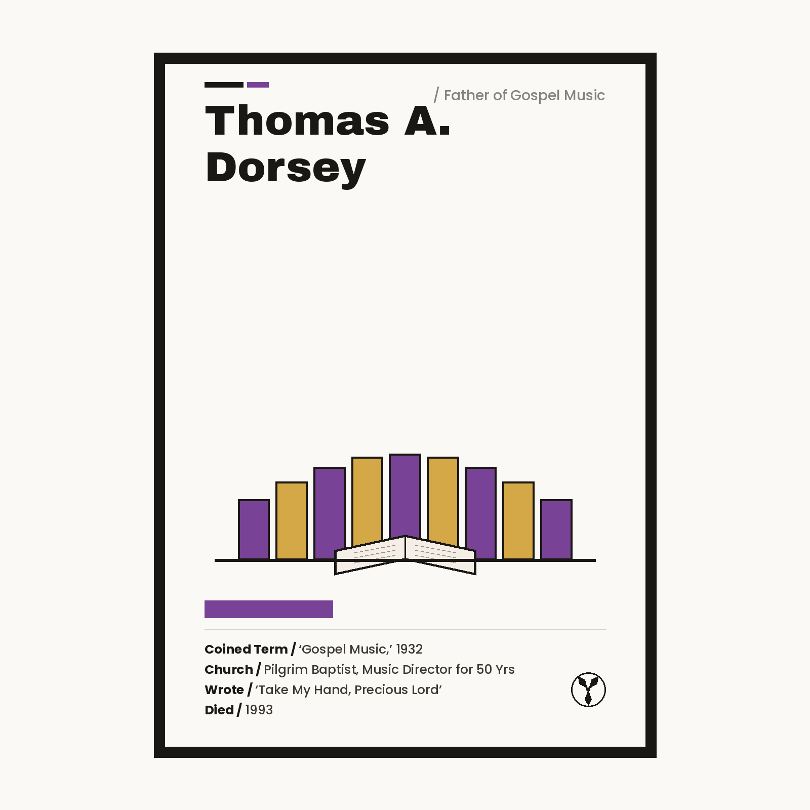 Thomas A. Dorsey vintage Chicago history print