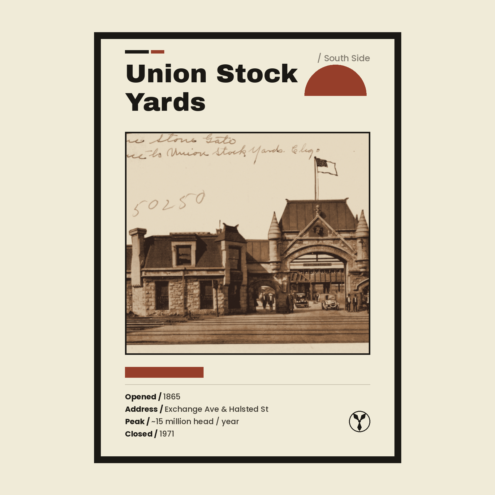 Union Stock Yards vintage photo art print