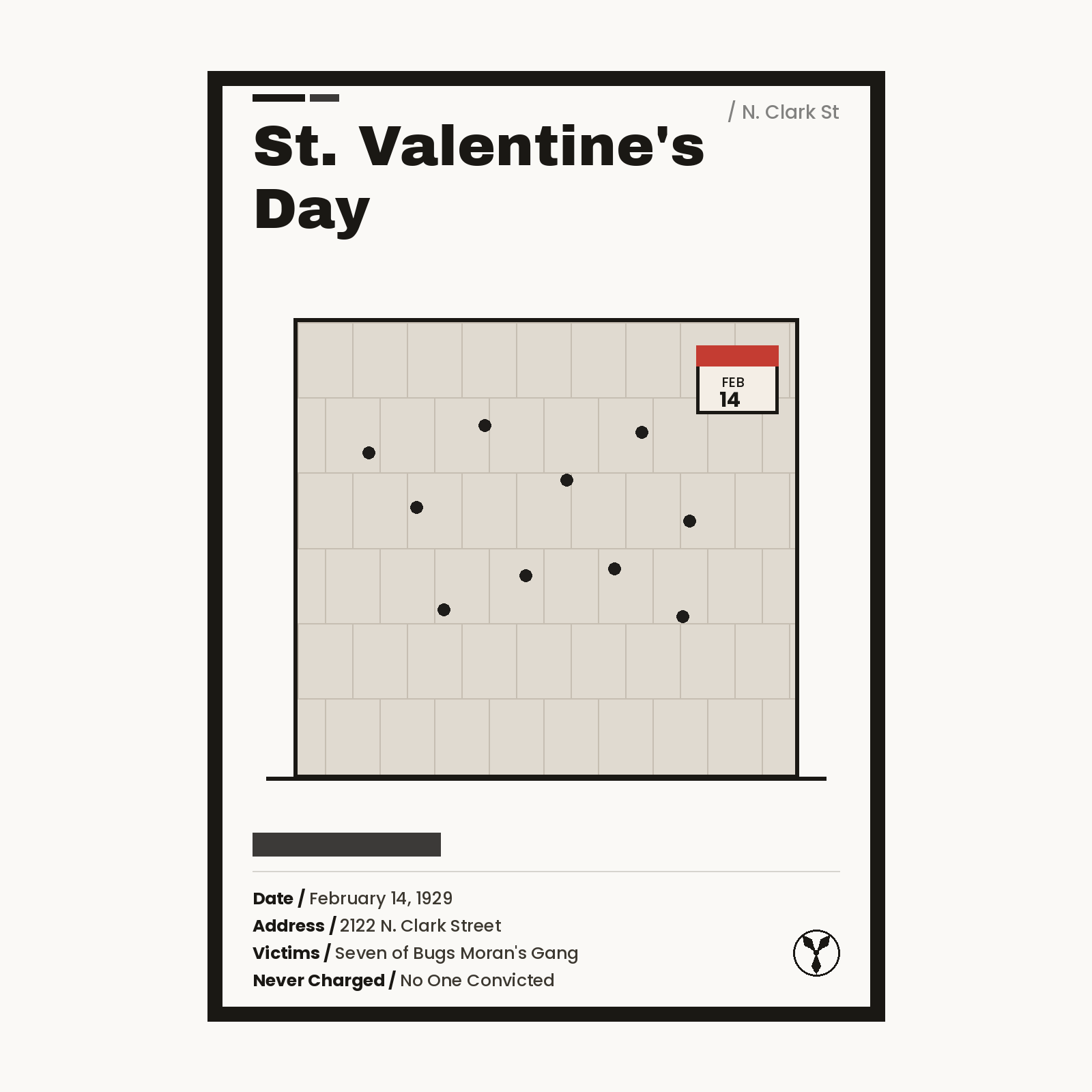 St. Valentine's Day Massacre Chicago history art print