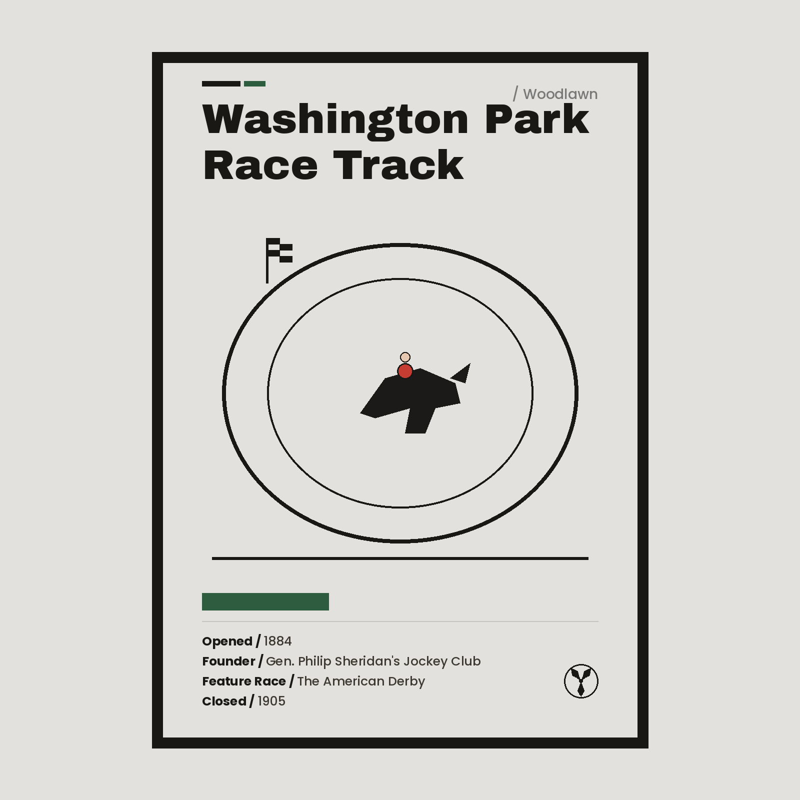 Washington Park Race Track vintage Chicago history print
