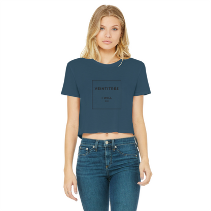 23 Classic Women's Cropped Raw Edge T-Shirt