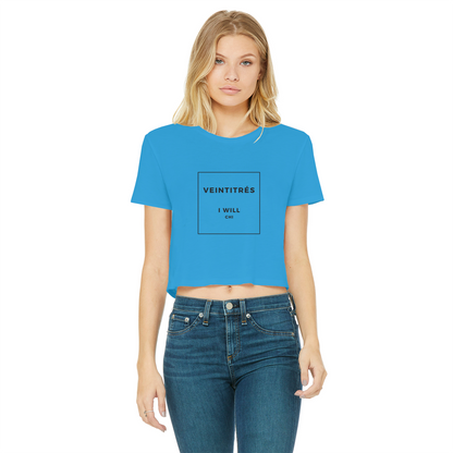 23 Classic Women's Cropped Raw Edge T-Shirt