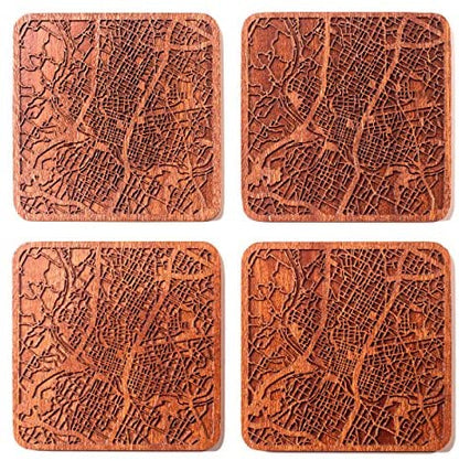 Chicago Map Coaster by O3 Design Studio, Set Of 4