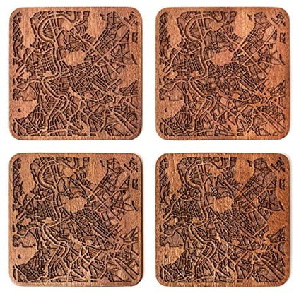 Chicago Map Coaster by O3 Design Studio, Set Of 4